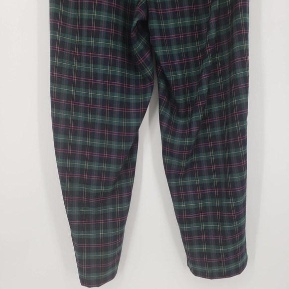 Talbots Plaid Hampshire Ankle Pants 22W Straight Leg Wool Blend High Rise Green - Picture 10 of 13